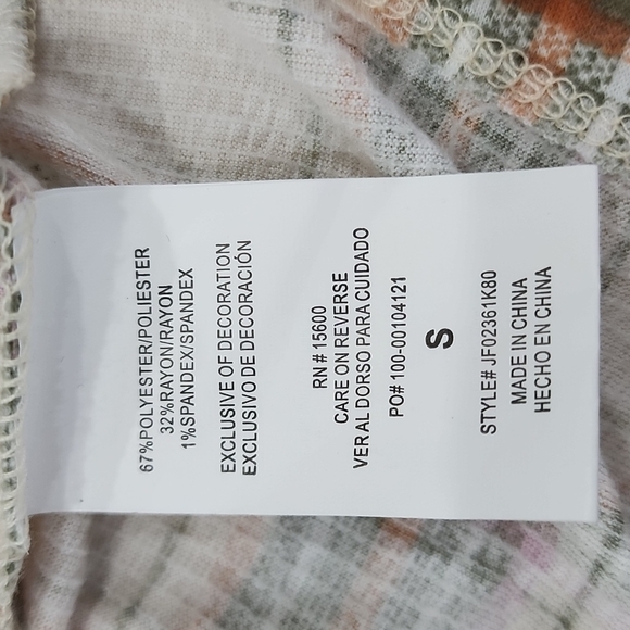 Stitch Fix Daisy & Delilah Alenna Square Neck Knit Top. Size S in Cream Plaid. - Picture 5 of 6